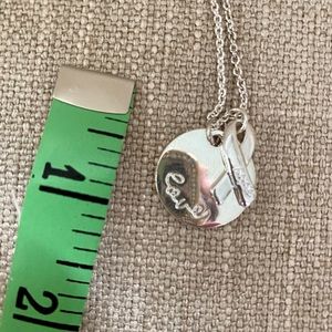 Necklace, breast cancer awareness, love/hope💗